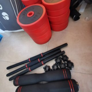 Mancuernas 20kg + Barra 2 en 1