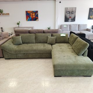 Sofá Cama Chaise Longue Verde 295cm