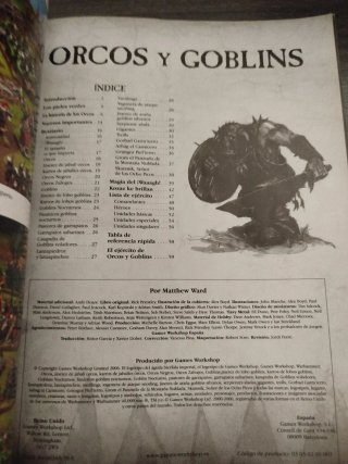Libro de ejercito Warhammer Orcos y goblins
