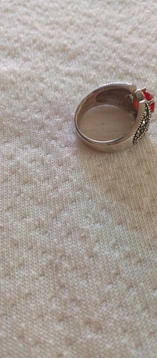 Anillo Plata 925 con Piedra Roja