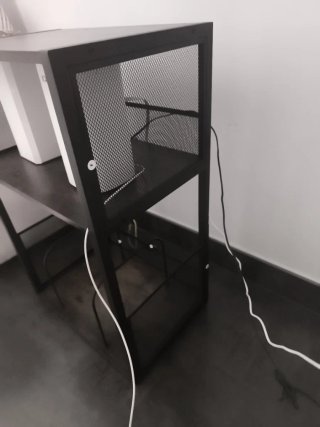 VASAGLE Mueble Tocadiscos Negro/Marrón