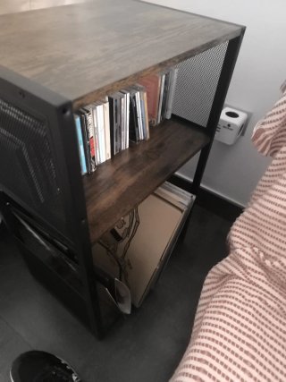 VASAGLE Mueble Tocadiscos Negro/Marrón