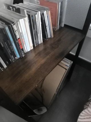VASAGLE Mueble Tocadiscos Negro/Marrón