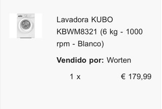 Lavadora KUBO 6kg KBWM8321