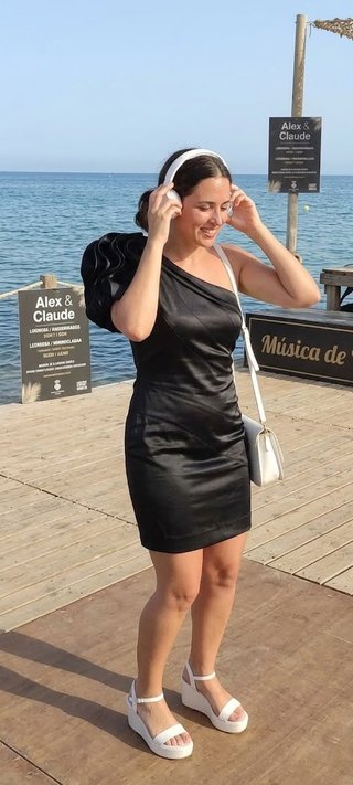 Vestido fiesta Alex & Claude negro talla L