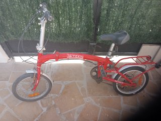 Bici plegable roja 16 Aluminio