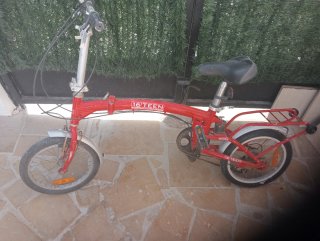 Bici plegable roja 16 Aluminio