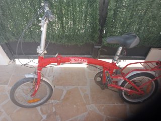 Bici plegable roja 16 Aluminio