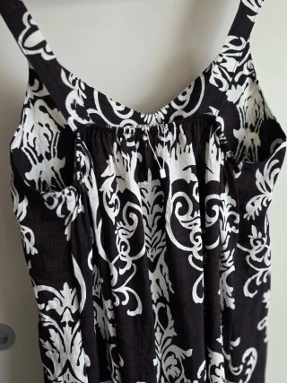 Vestito lungo fantasia bianco e nero