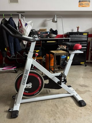 Bicicleta Estática-Elíptica de Spinning Blanca
