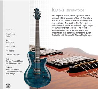 Godin LGX-SA Trans Blue 2005 Multi-Voice