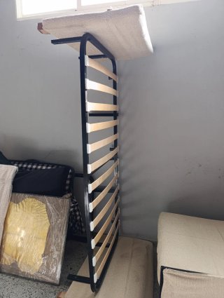 Sofá cama doble extensible beige/negro