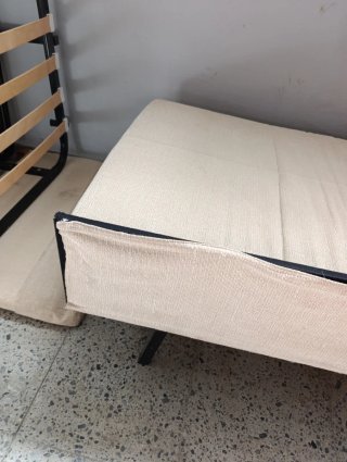 Sofá cama doble extensible beige/negro