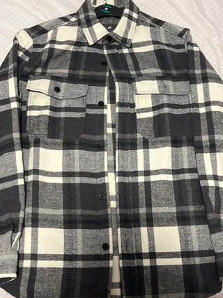 Sobrecamisa Cuadros Gris y Blanca Talla M