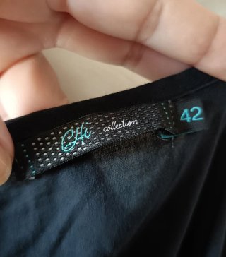 Vestido algodón negro romántico encaje talla 42