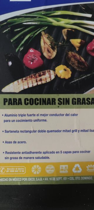 Plancha Grill EKCO Aluminio Nueva