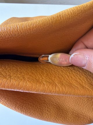 Bolso de piel Furla naranja
