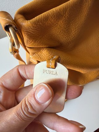 Bolso de piel Furla naranja