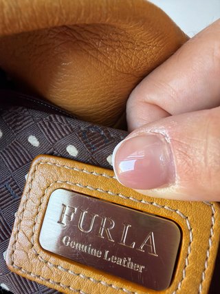 Bolso de piel Furla naranja