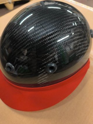 Casco equitazione carbonio e rosso