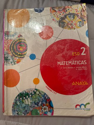 Libro Matemáticas ESO 2 Anaya