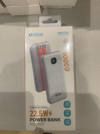 Power Bank Unico 10000mAh 22.5W Cavi Integrati