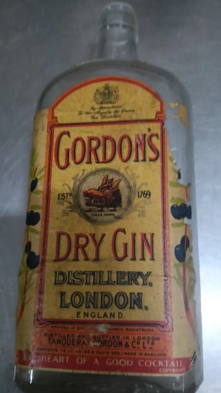 Botella Antigua Gordon's Dry Gin Años 50
