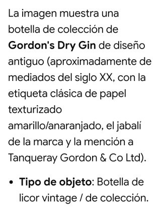 Botella Antigua Gordon's Dry Gin Años 50