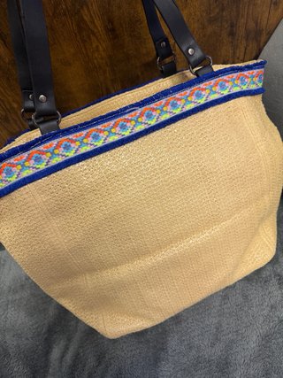 Borsa mare labelrose in paglia