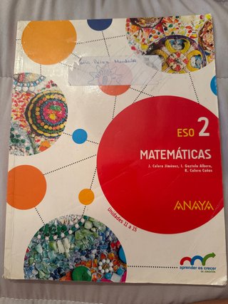Libro Matemáticas ESO 2 Anaya