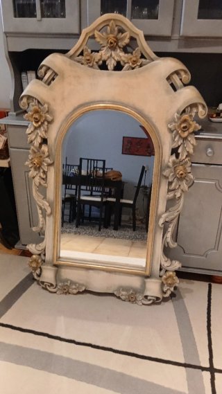 Mesa consola cristal y base decorativa