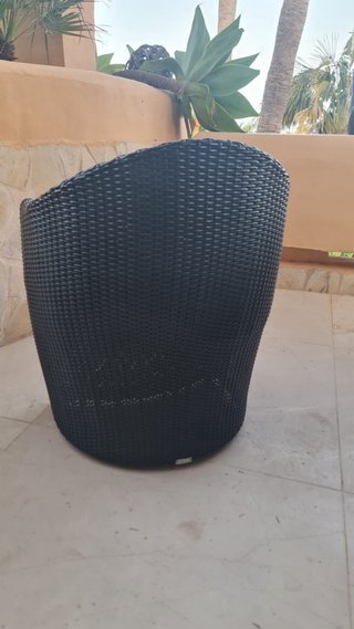 4 Sillones Kettal Exterior Mimbre y Tela