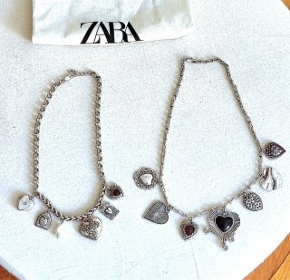 Zara Collar Doble Corazones