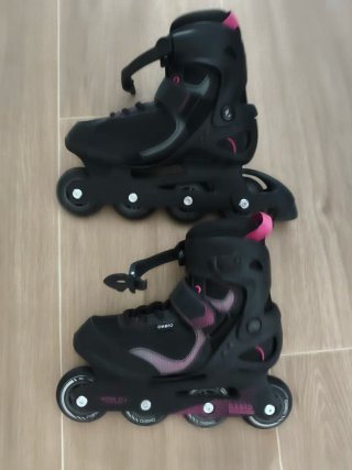 Patines Oxelo Decathlon Negros y Rosas talla 39