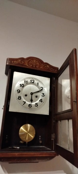 Reloj de Pared Antiguo Madera y Metal