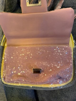 Zainetto paillettes Labelrose rosa giallo grigio