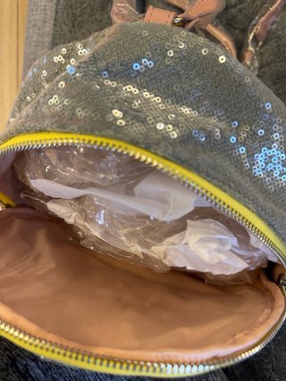 Zainetto paillettes Labelrose rosa giallo grigio