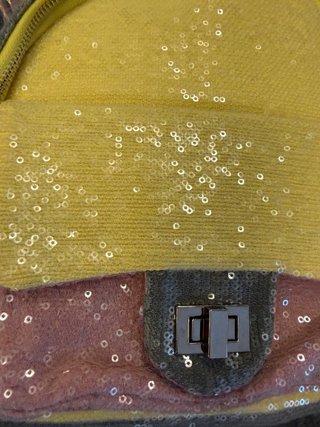 Zainetto paillettes Labelrose rosa giallo grigio