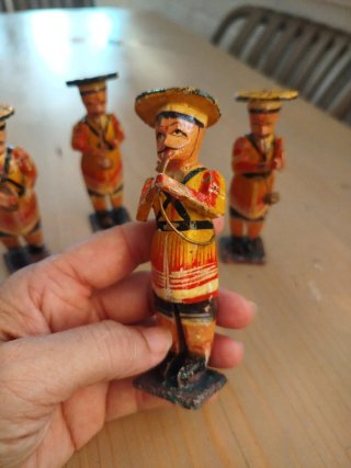 Figuras militares músicos antiguas vintage antiguo