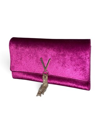 Borsa Mario Valentino viola velluto con catena oro