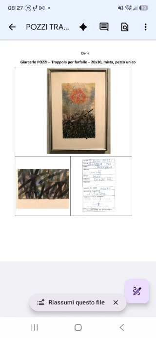 Quadro Giarcarlo POZZI - Trappola per farfalle