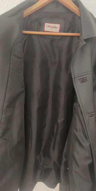 CHAQUETA WENSHIDAO DE CUERO NEGRO SINTÉTICO XL