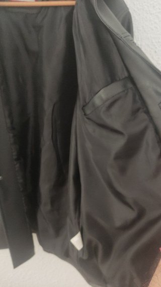 CHAQUETA WENSHIDAO DE CUERO NEGRO SINTÉTICO XL