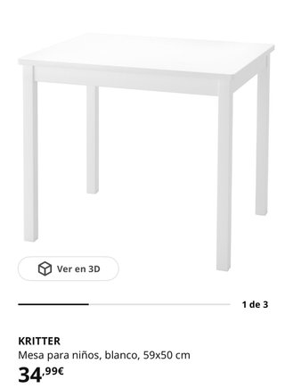 Mesa infantil KRITTER blanca 59x50 cm