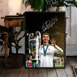 Quadro Cristiano Ronaldo con Trofeo