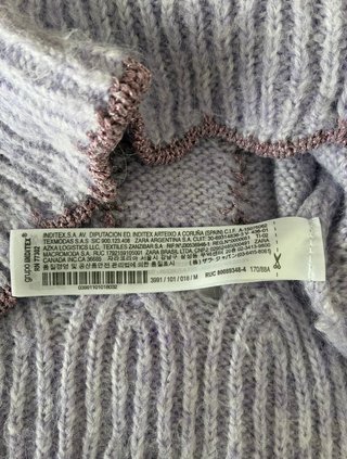 Jersey mujer de punto lila con hilo metálico rosa