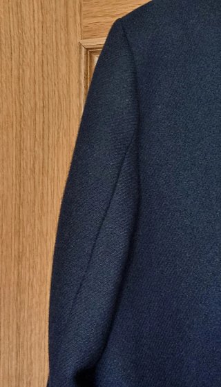 T. XL Zara Abrigo Largo Cruzado 50% Lana Negro