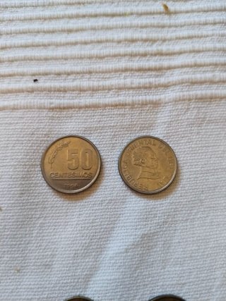 Monedas Uruguay Pesos 1 y 2 (1994-1995)