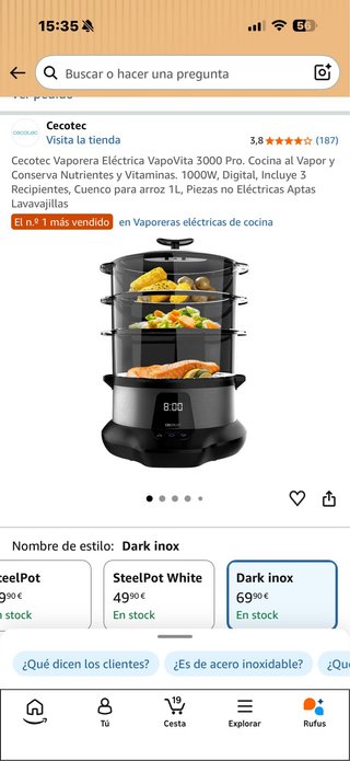 Cecotec Vaporera Eléctrica VapoVita 3000 Pro