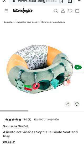 Cojín sensorial para bebé La girafe Sophie